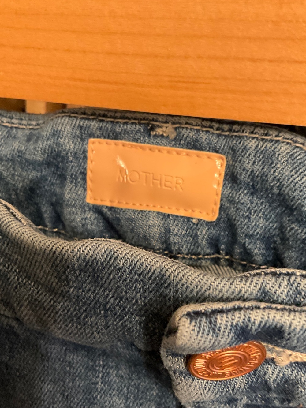 MOTHER Medium Blue Distressed Straight-Leg Jeans - Picture 5 of 8